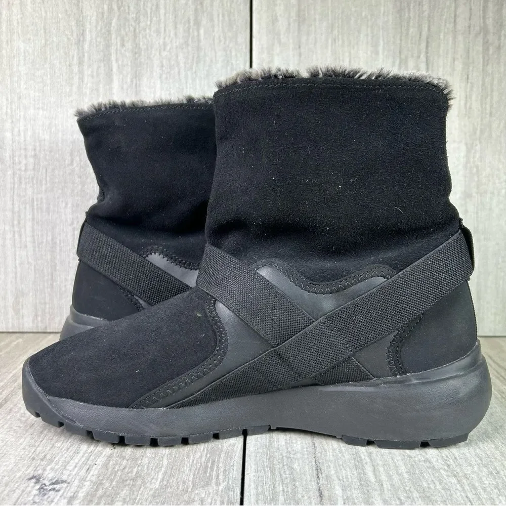 Nike Golkana Black Faux Fur Lined Warm Winter Slip On Boot Shoe Women’s Size 8
